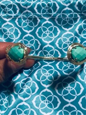Kendra Scott Gold Cuff Bracelet with Turquoise Stones